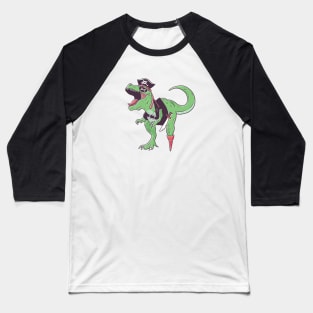 Pirate T-Rex Cartoon Baseball T-Shirt